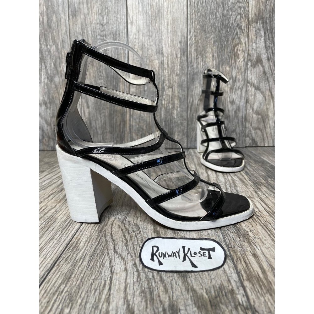 JEFFREY CAMPBELL CALIFORNIA Handmade IBIZA Encased Block Heel Women size 7.5